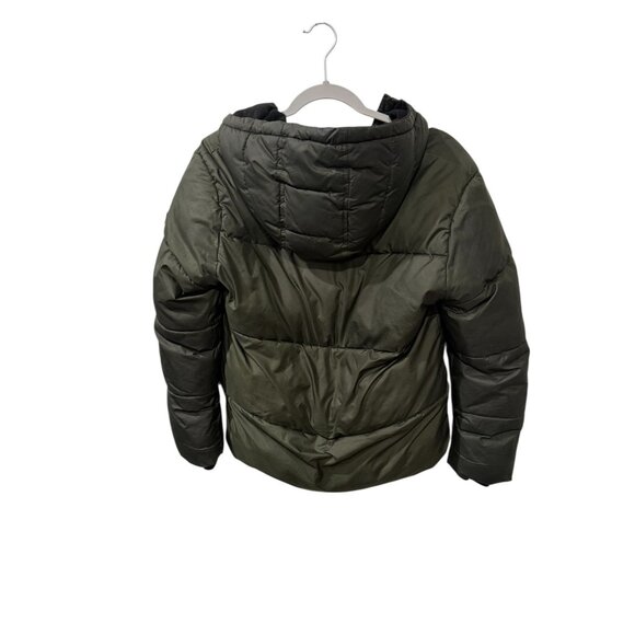 Michael Kors Olive Green Hooded Puffer Jacket Size 14/16 Polyester Warm Winter C - Picture 3 of 6